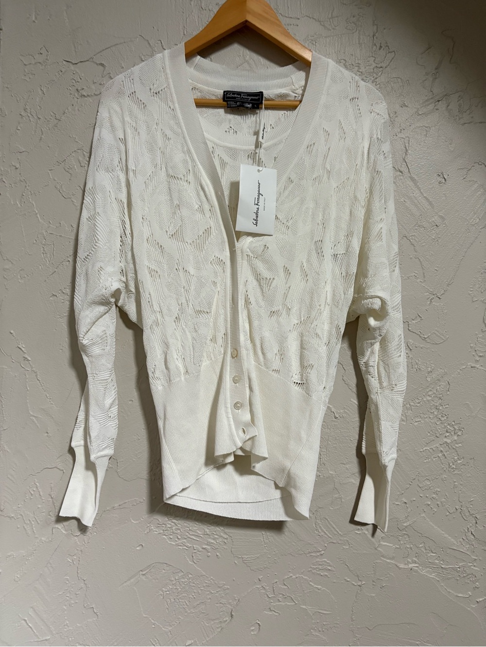 Salvatore Ferragamo White Cardigan and Tanktop set